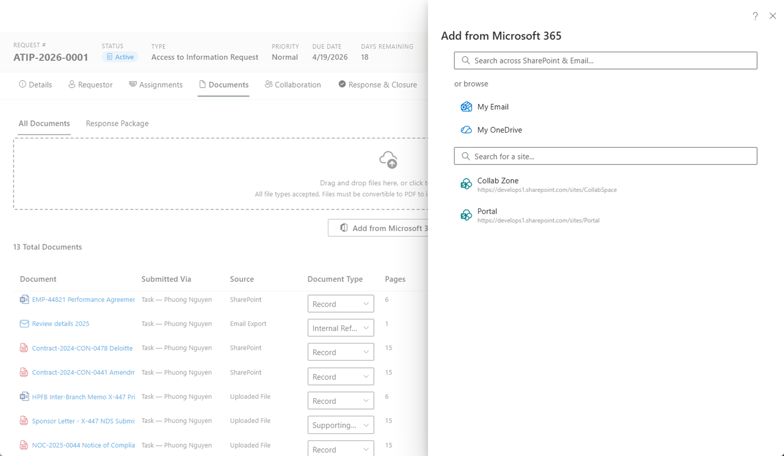Add from Microsoft 365