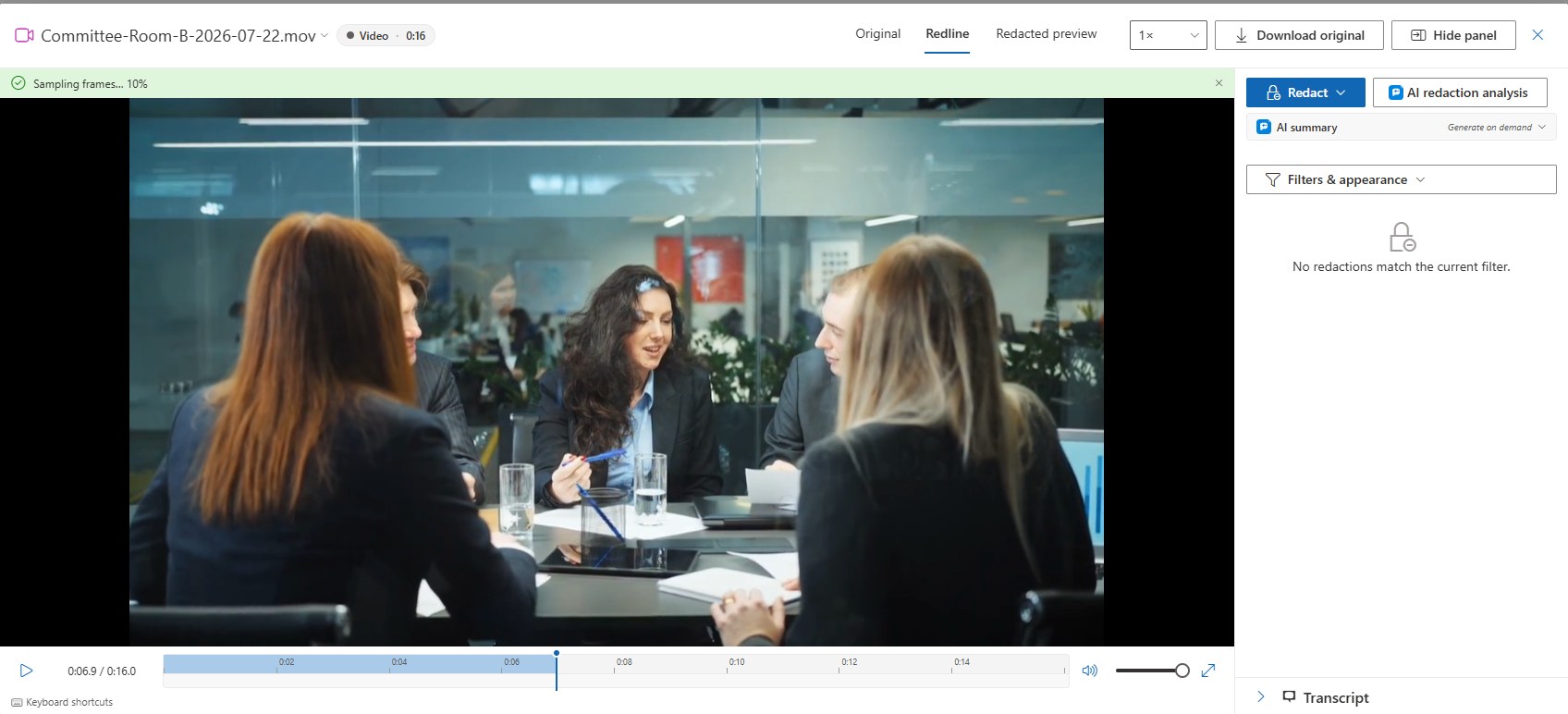 The scan running in the background
