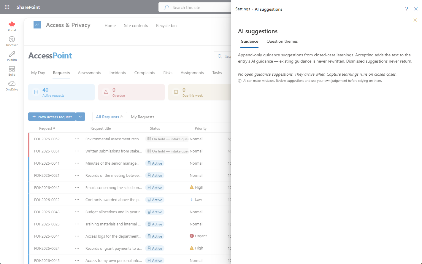 AI suggestions inbox