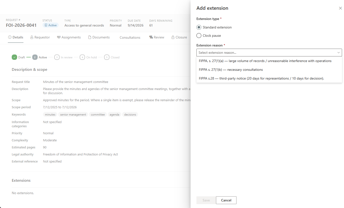 Deadline & Extension Management